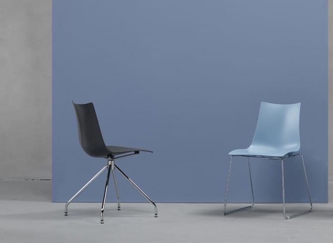 Obrotowe krzesło Zebra Technopolymer Scab Design niebieskie elegancja prostota minimalizm komfort wysoka jakość